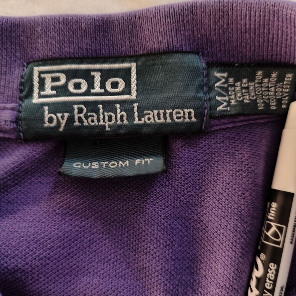 Polo Ralph Lauren Brazil Rugby Polo Shirt Men Medium Purple Big Pony 3 Flag Logo - Picture 5 of 7